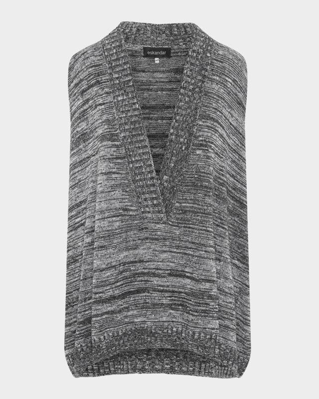 A-Line Sleeveless V Sweater (Mid Plus Length)